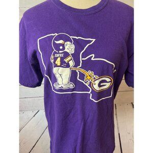 Green Bay Packers T-Shirt Brett Favre Minnesota Vikings #4 Tee Shirt NFL‎ Medium